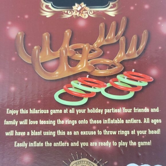 Set Of 2 Inflatable Head To Head Antler Toss Game With Rings For Holiday Parties - Picture 6 of 7